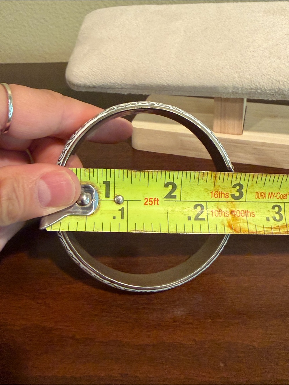 Vintage Siam Sterling Silver White Enamel Hinged Bangle 28.82g - Picture 5 of 5